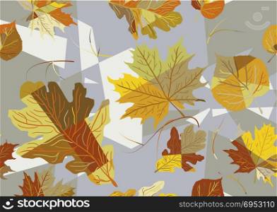 background of leaves. oak, maple, linden