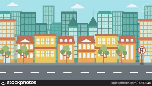Background of modern city vector image