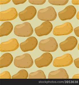 Background of potato. Vector seamless pattern of vegetables.&#xA;