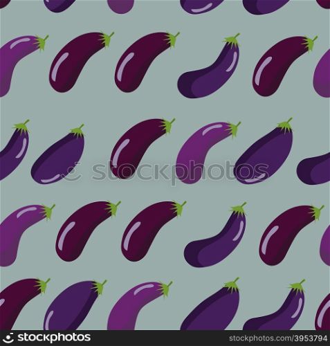 Background of purple eggplant. Vector seamless pattern of vegetables. Vector texture&#xA;