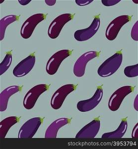 Background of purple eggplant. Vector seamless pattern of vegetables. Vector texture&#xA;