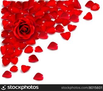 Background of red rose petals. Vector