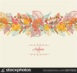 Background of stylized autumn leaves for greeting cards