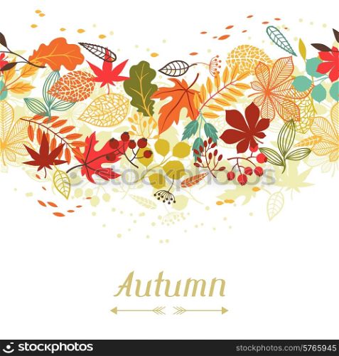 Background of stylized autumn leaves for greeting cards.