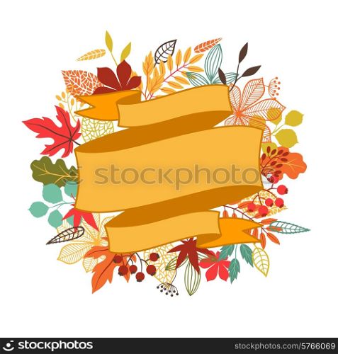Background of stylized autumn leaves for greeting cards.