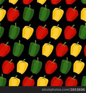 Background of sweet pepper. Vector seamless pattern of vegetables. Vector texture&#xA;