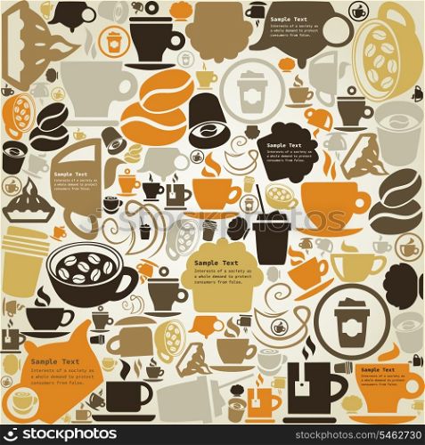 Background on a coffee theme. A vector illustration