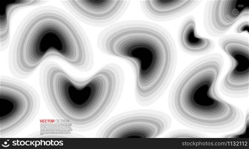 Background on abstract pieces of paper. Liquid black and white background with a paper cut texture for business presentations, leaflets or topographic websites. Vector. Background on abstract pieces of paper. Liquid black and white background with a paper cut texture