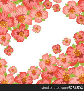 Background or card with pretty stylized flowers.