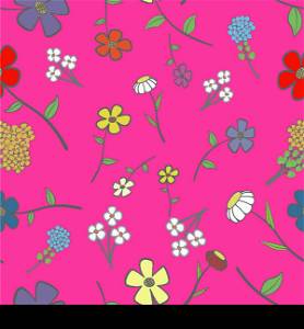 Background - pink floral seamless with a variety of flowers