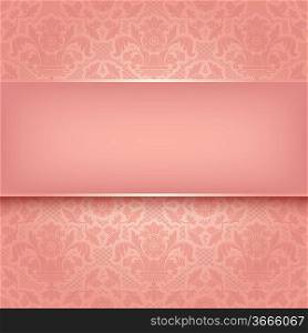 Background pink ornamental fabric texture. Vector eps 10