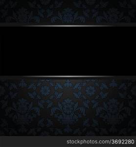 Background place text, blue ornamental fabric texture