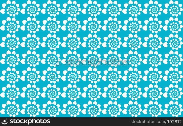 Background seamless pattern made of geometric spiral heart pattern. Vector illustration