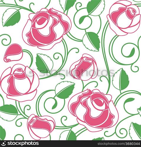 Background seamless roses pattern