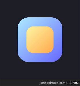 Background template flat gradient fill ui icon for dark theme. Video editing platform. Footage change. Pixel perfect color pictogram. GUI, UX design on black space. Vector isolated RGB illustration. Background template flat gradient fill ui icon for dark theme