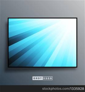 Background template with blue gradient rays for screen wallpaper, flyer, poster, brochure cover, typography or other printing products. Vector illustration.. Background template with blue gradient rays for screen wallpaper, flyer, poster, brochure cover, typography or other printing products. Vector illustration