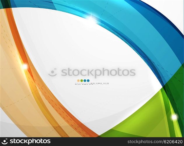 Background wave business corporate template. Background wave business corporate template - color curve stripes and lines in motion concept and with light and shadow effects. Presentation banner and business card message design template