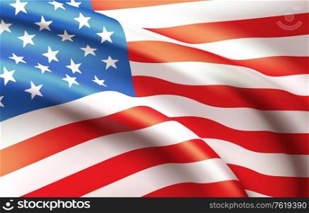 Background waving in the wind American flag. Background for patriotic national design. Vector illustration EPS10. Background waving in the wind American flag. Background for patriotic national design. Vector illustration