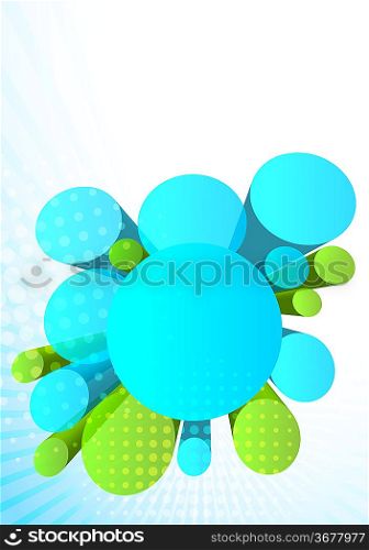 Background with 3d circles in blue color