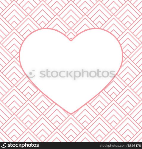 background with a heart in the center with a place for text, photos or illustrations, for greetings, postcards, banners and creative designs. Flat style