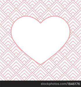 background with a heart in the center with a place for text, photos or illustrations, for greetings, postcards, banners and creative designs. Flat style