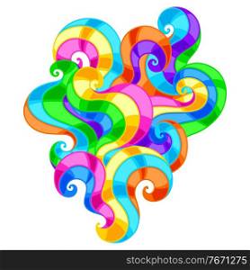 Background with abstract colored swirls. Colorful shiny bright curls.. Background with abstract colored swirls.