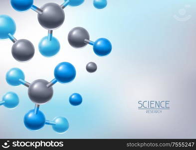 Background with abstract molecules or atoms. Science or medical molecular structure.. Background with abstract molecules or atoms.