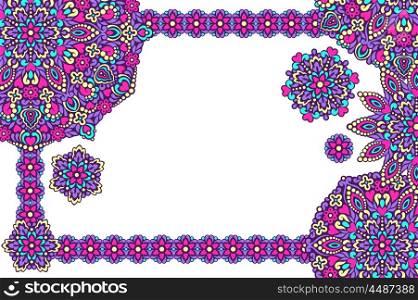 Background with abstract patterns.. Background with frame of abstract patterns. Vector illustration.