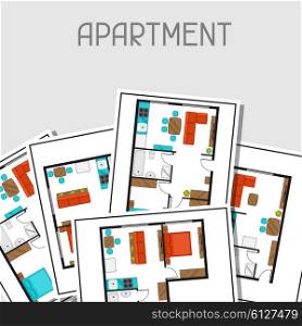 Background with architectural projects of apartment and furniture. Background with architectural projects of apartment and furniture.