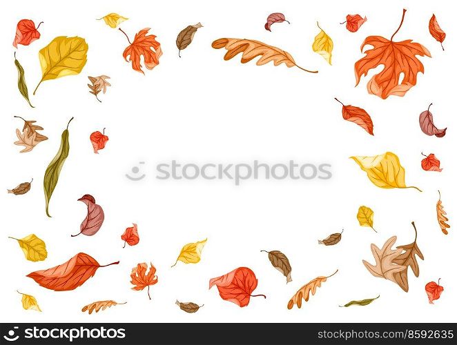 Background with autumn foliage. Illustration of falling leaves.. Background with autumn foliage. Illustration of leaves.