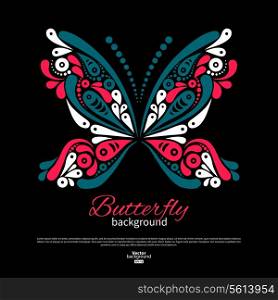 Background with beautiful butterfly. Tattoo design