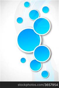 Background with blue circles. Abstract illustration