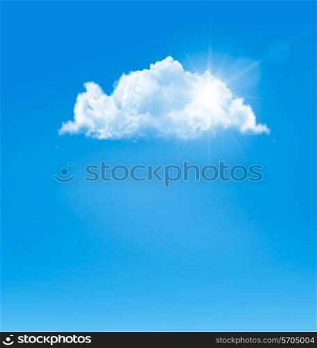 Background with blue sky and a cloud. Vector.