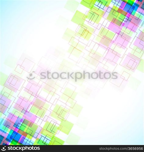 Background with bright squares. Abstract colorful illustration