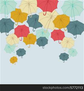 Background with collor umbrellas. Vector autumn illustration.. Background with collor umbrellas. Vector autumn illustration