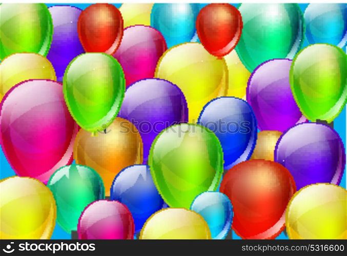 Background with color balloons for design