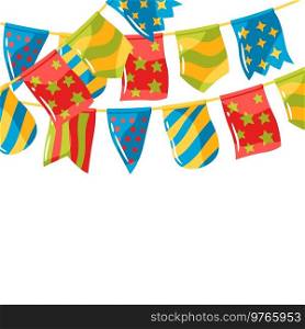 Background with color patterned flags garland. Decoration for celebration and holiday.. Background with color patterned flags garland. Decoration for celebration.