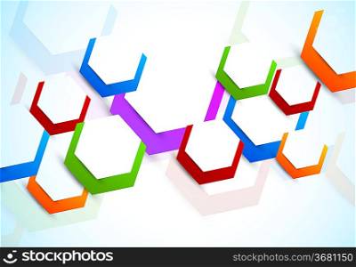 Background with colorful hexagons. Abstract illustration