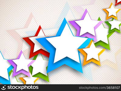 Background with colorful stars. Abstract illustration