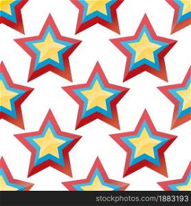 Background with colorful stars on white. Vector illustration