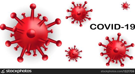 Background with COVID-19 viral disease cell.Covid-19 dangerous virus vector illustration.Pandemic medical health background with disease cell named COVID-19.