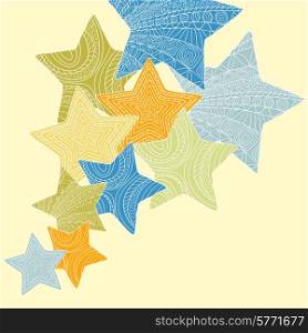 Background with decorative ornate stars. Vector illustration.. Background with decorative ornate stars. Vector illustration