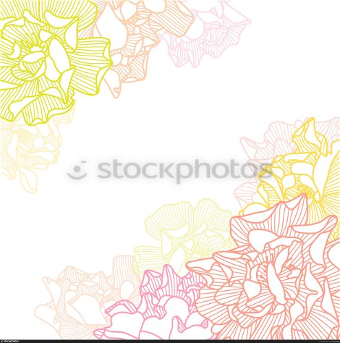 Background with delicate roses. Beautiful decorative stylized summer flowers.. Background with delicate roses.