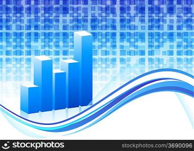 Background with diagram. Abstract blue background