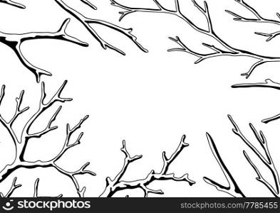Background with dry bare branches. Decorative natural twigs. Autumn or winter illustration.. Background with dry bare branches. Decorative natural twigs.