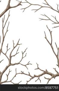 Background with dry bare branches. Decorative natural twigs. Autumn or winter illustration.. Background with dry bare branches. Decorative natural twigs.