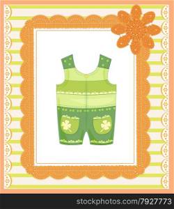 background with dungarees for baby
