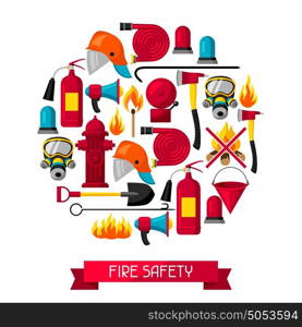 Background with firefighting items. Fire protection equipment. Background with firefighting items. Fire protection equipment.