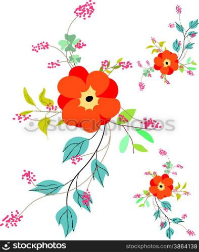 background with flowers in retro style