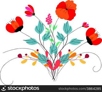 background with flowers in retro style